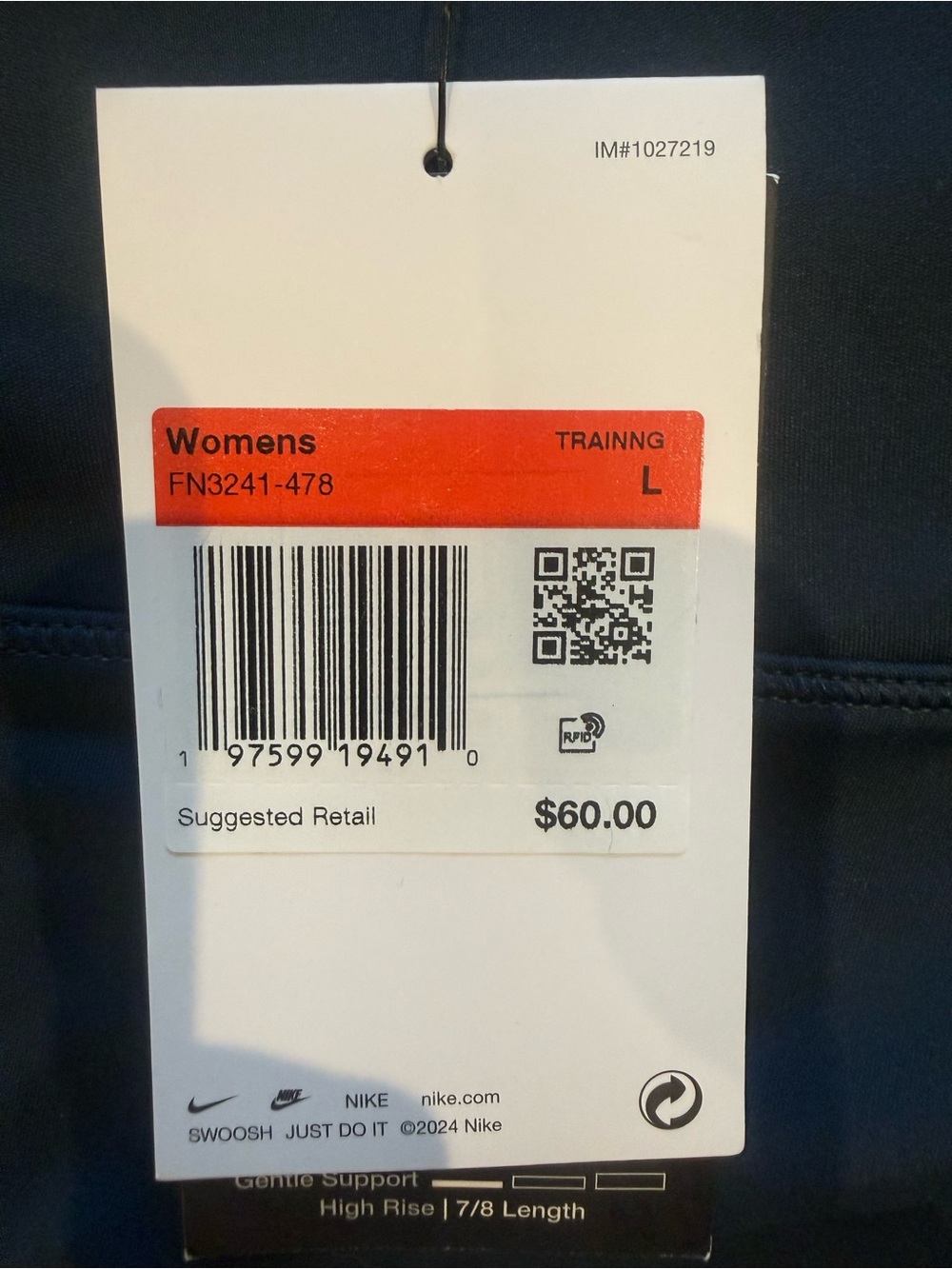 Nike Dark Teal/Blue High-Waist Leggings with Side Pocket. NWT. Size L. - Picture 5 of 5